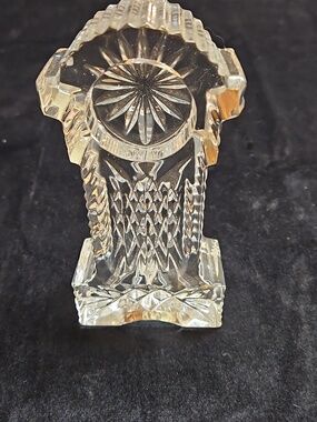 WATERFORD Ireland Clear Crystal Grandfather Clock Paperweight